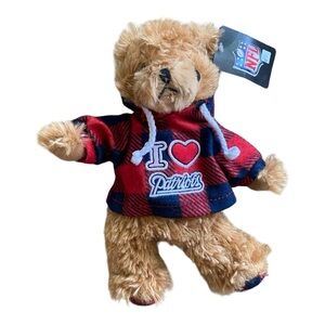 NWT New NFL New England Patriots Football Teddy Bear 9”